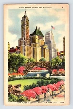Postcard New York City NY Central Park Fifth Avenue 1946 Posted Linen