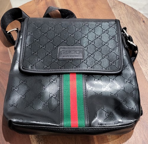 Gently Used Gucci Black Messenger Bag - Damaged Strap | eBay