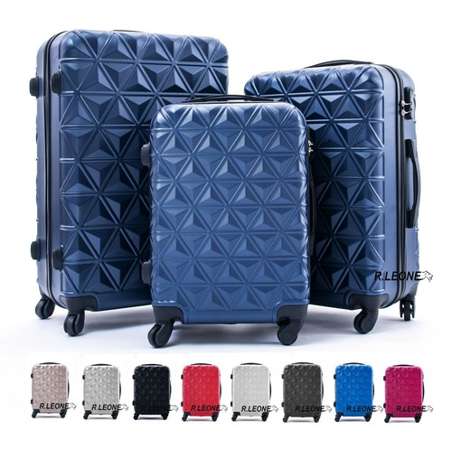 Valigia Fino Set 3 Trolley Rigido Grande, Medio, Piccolo 4 RUOTE in ABS  1601 | eBay
