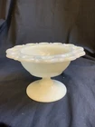 Vintage Anchor Hocking Old Colony Open Lace Edge Milk Glass Compote NO LID