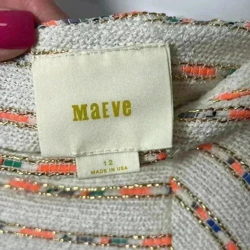 Anthropologie Maeve Lucaya Swing Multicolor Tweed Metallic Rock Damengröße 12 - Bild 3 von 9