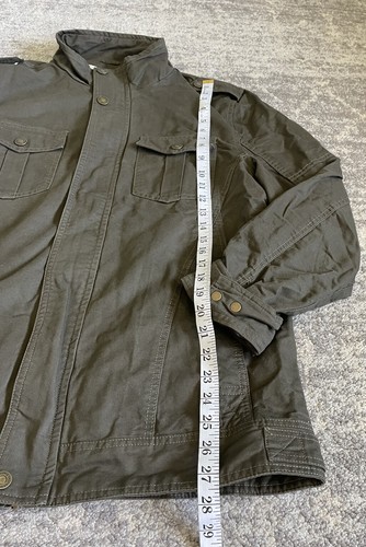 Wenven Mens L Jacket Brown Military Style Button Snaps Canvas New P1 - Picture 6 of 9