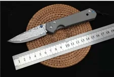 7'' New Damascus Blade Sebenza 21 Style Full TITANIUM Handle Folding knife DF23M