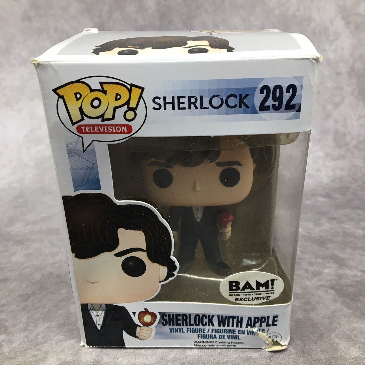 Funko Pop! Sherlock w/Apple 292 BAM Exclusive Vinyl Figure -Box