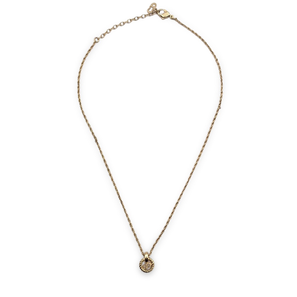 【Dior】ディオール★necklace★cdネックレス★ゴールド★未使用 Authentic Christian Dior Gold Metal Small CD Logo Pendant