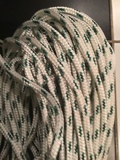 rope polyester double braid size 12mm length 38 metres white & green  New..