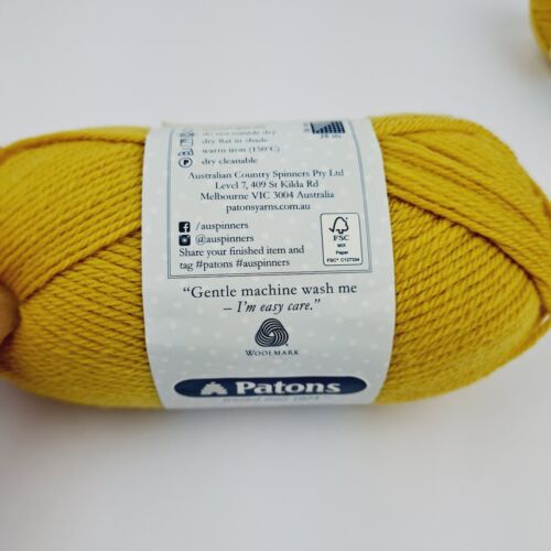 Patons Baby Dreamtime Merino 4 Ply 3912 Gold Amber Pure Australian Wool 50g x 2 - Picture 5 of 7