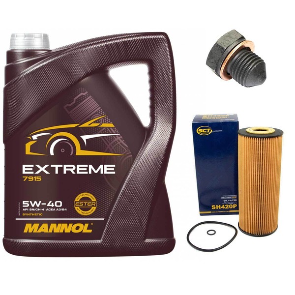 MotoröL Set 5W-40 5 Liter + ÖLfilter + Schraube FüR Seat Inca VW Caddy Polo 1.9-image