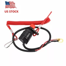 Universal Boat Outboard Engine Motor Kill Stop Switch & Safety Tether Lanyar Key