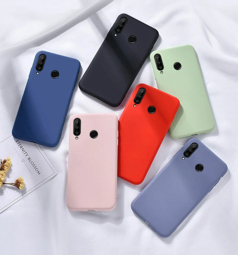 cover custodia per HUAWEI P Smart Z TPU Morbido silicone liquido gel gomma Nero - Immagine 2 di 4