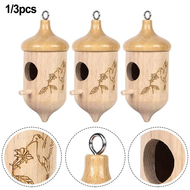 Case colibrì legno rustico set di 3 per un'affascinante decorazione da giardino- Case colibrì legno rustico set di 3 per un'affascinante decorazione da giardino-