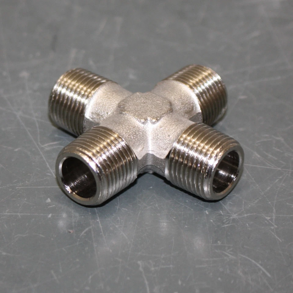 (23) McMaster Carr Cross Fittings, 3/8" BSPP Threaded Pipe, High-Pressure Brass - Image 3 of 4