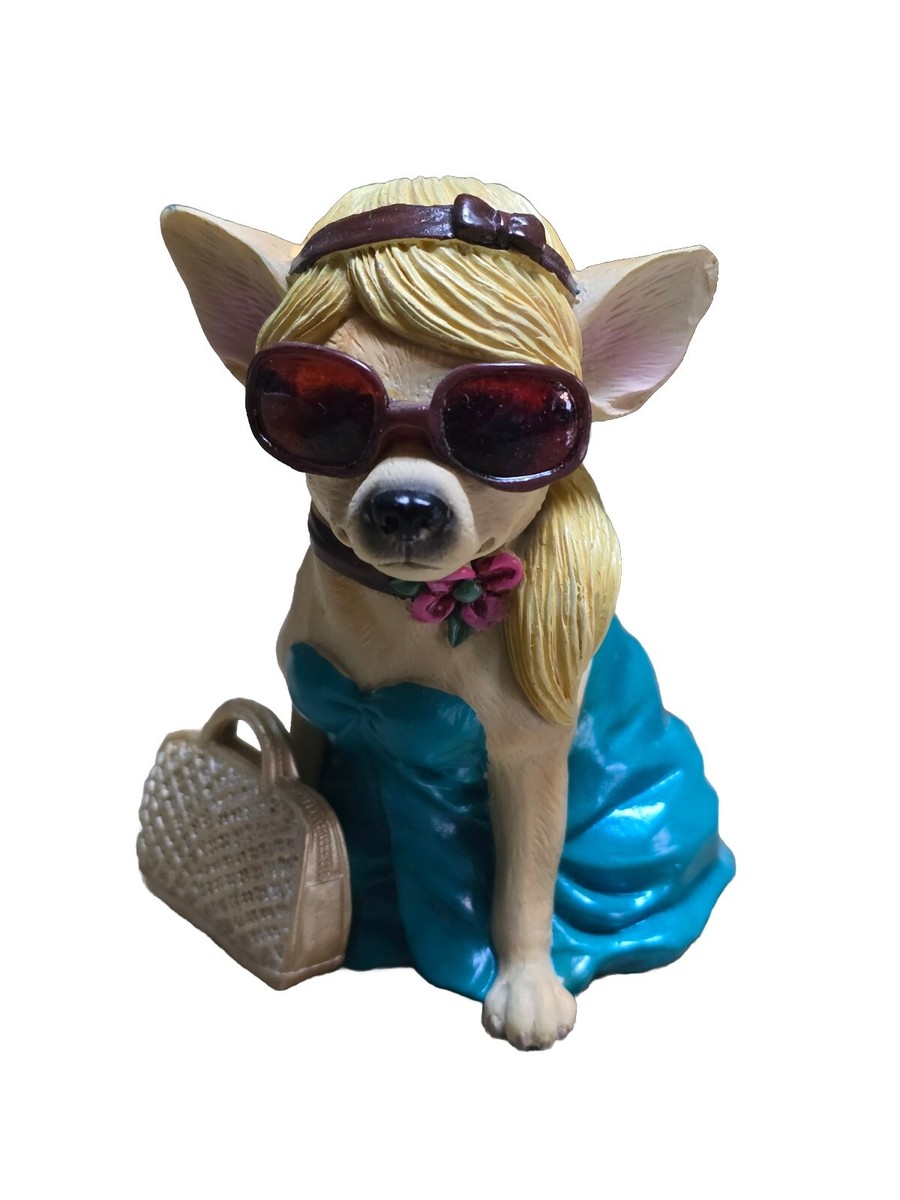 【未使用非売品】OH!MY DOG!!BIG DOG Chihuahuaチワワ Aye Chihuahua Blonde Diva Dog Sunglasses Purse Chill Resin