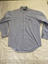 RALPH LAUREN Blue Long Sleeve Shirt Men s size 16 34/35 Classic Fit