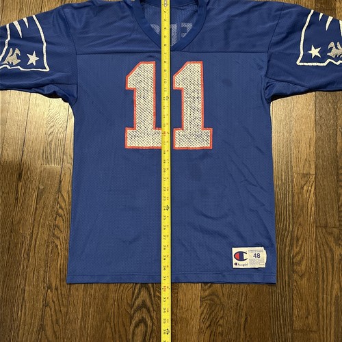 New England Drew Bledsoe jersey champion Mens Size 48 Blue - Picture 7 of 8