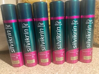 6 x 75ml Wella Silvikrin Maximum Hold Hairspray Travel Size