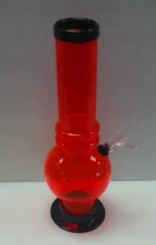 12" ACRYLIC PLASTIC BUBBLE WATER PIPE BONG HOOKAH GLASS BOWEL & STEM 2"M
