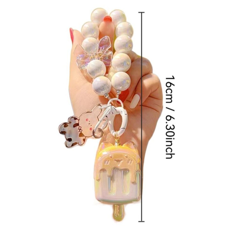 Colorful Ice Cream Keychain Electroplated Bag Pendant Cute Couple Key