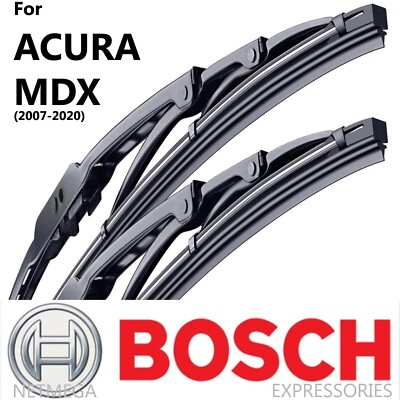 2x BOSCH Wiper Blades Set for ACURA MDX (2007-2020) -Direct Connect Pair FRONT