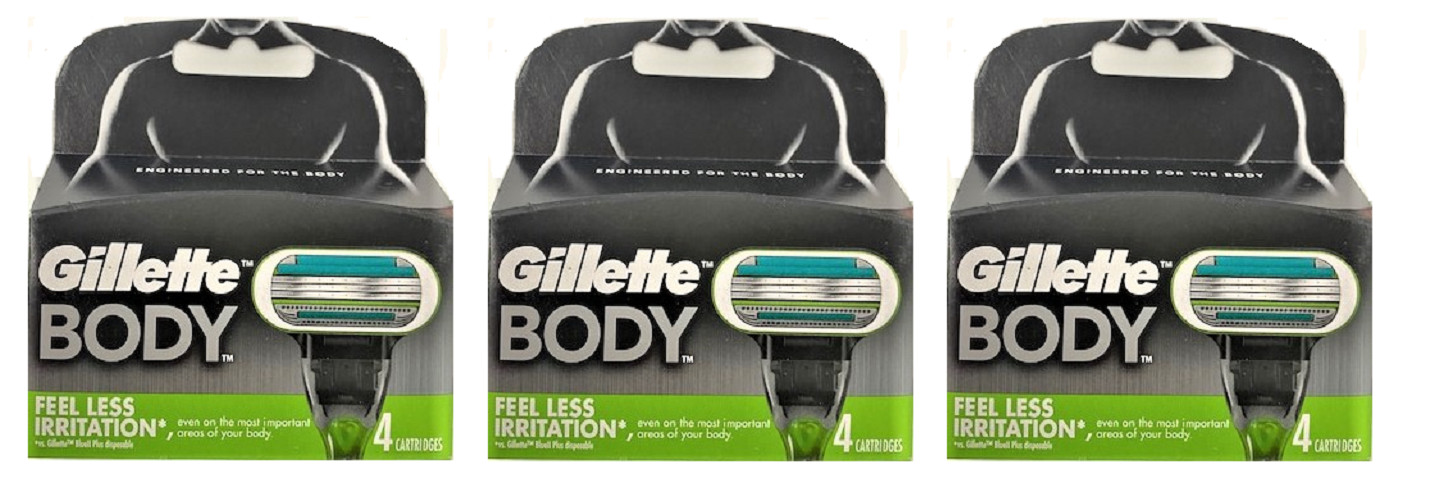 Gillette Body Razor Refill Cartridges, Less Irritation, 12 C
