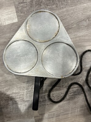 Rare Aristo Pankex Griddle Flat Grill Pan  3 Pancake Electric Cloth Cord Vintage