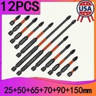 12pa Magnetic Anti-Slip Ph2 Impact Driver Phillips Screwdriver Drill Bit ToolSet