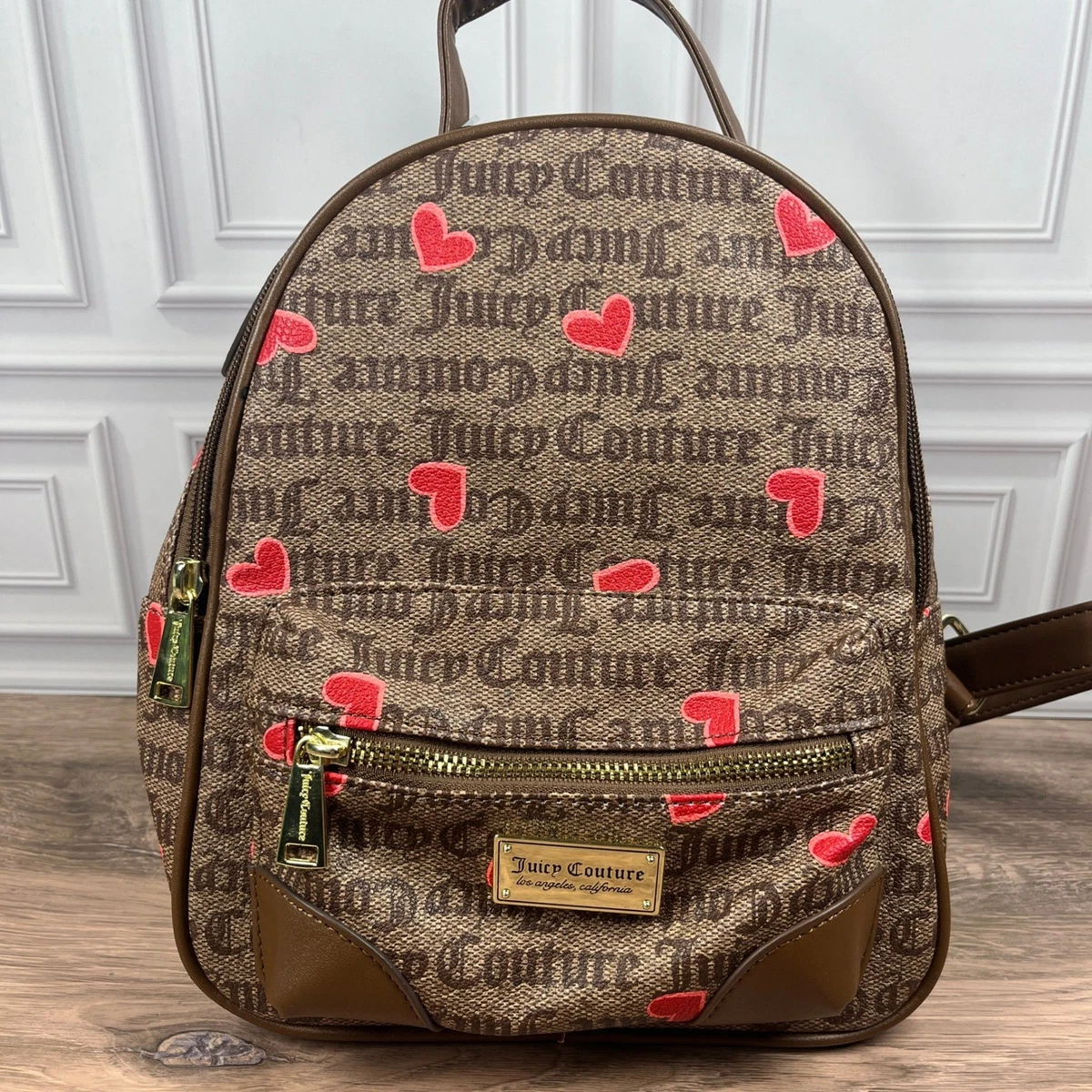 NEW Juicy Couture Red Embossed Mini Backpack with Sequin Heart Charm Juicy Couture Mini Backpacks for Women for sale - eBay main image 3