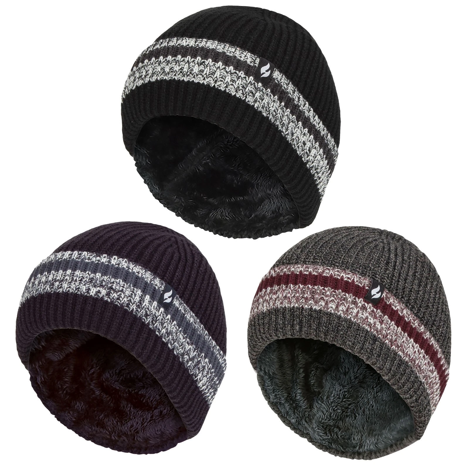 Heat Holders - Mens Warm Thick Fleece Lined Knit Thermal Winter Hat