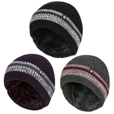 Heat Holders - warme dicke Fleece gefütterte Strick Thermo Wintermütze für Herren