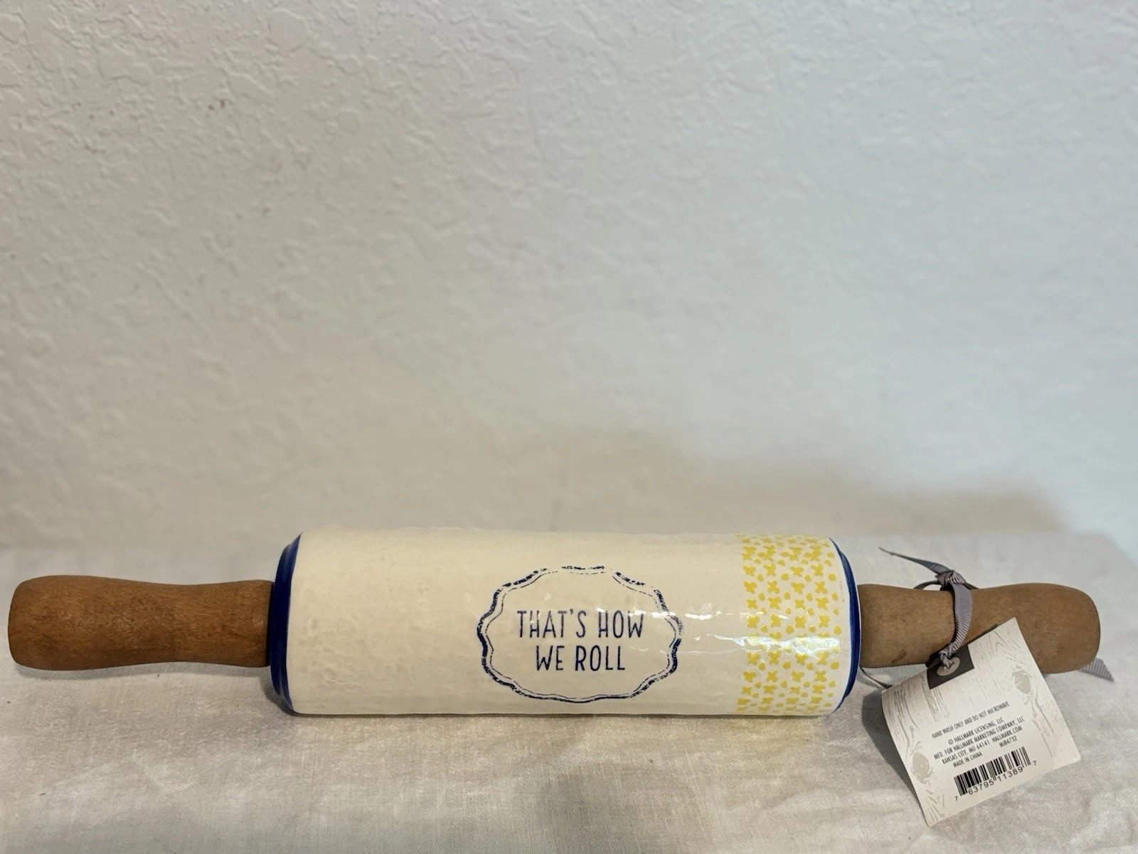 Hallmark Ceramic Rolling Pin New W/tag