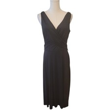 LOFT Black Sleeveless V-Neck Midi Dress Size 12