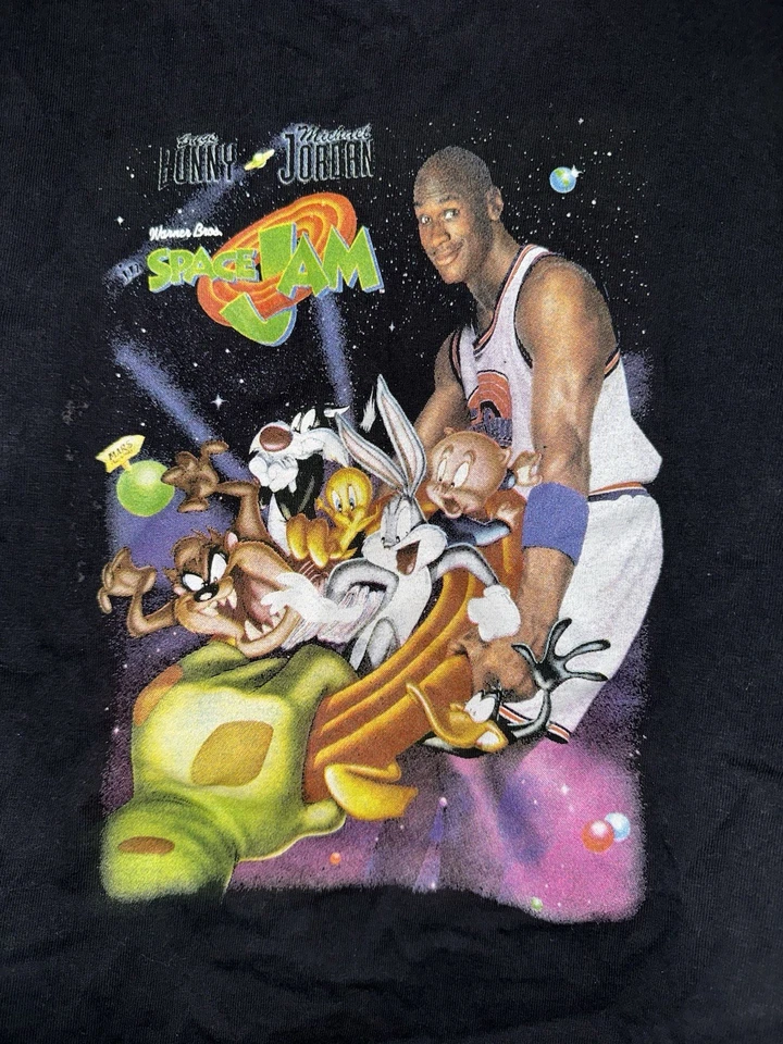 1996 VINTAGE T-SHIRT SPACE JAM LOONEY TUNES WARNER BROS BUGS BUNNY KIDS SIZE S - Image 2 of 3