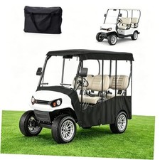 Golf Cart Cover with Clear PVC Windows, 420D Heavy Duty Waterproof 4 Passenger