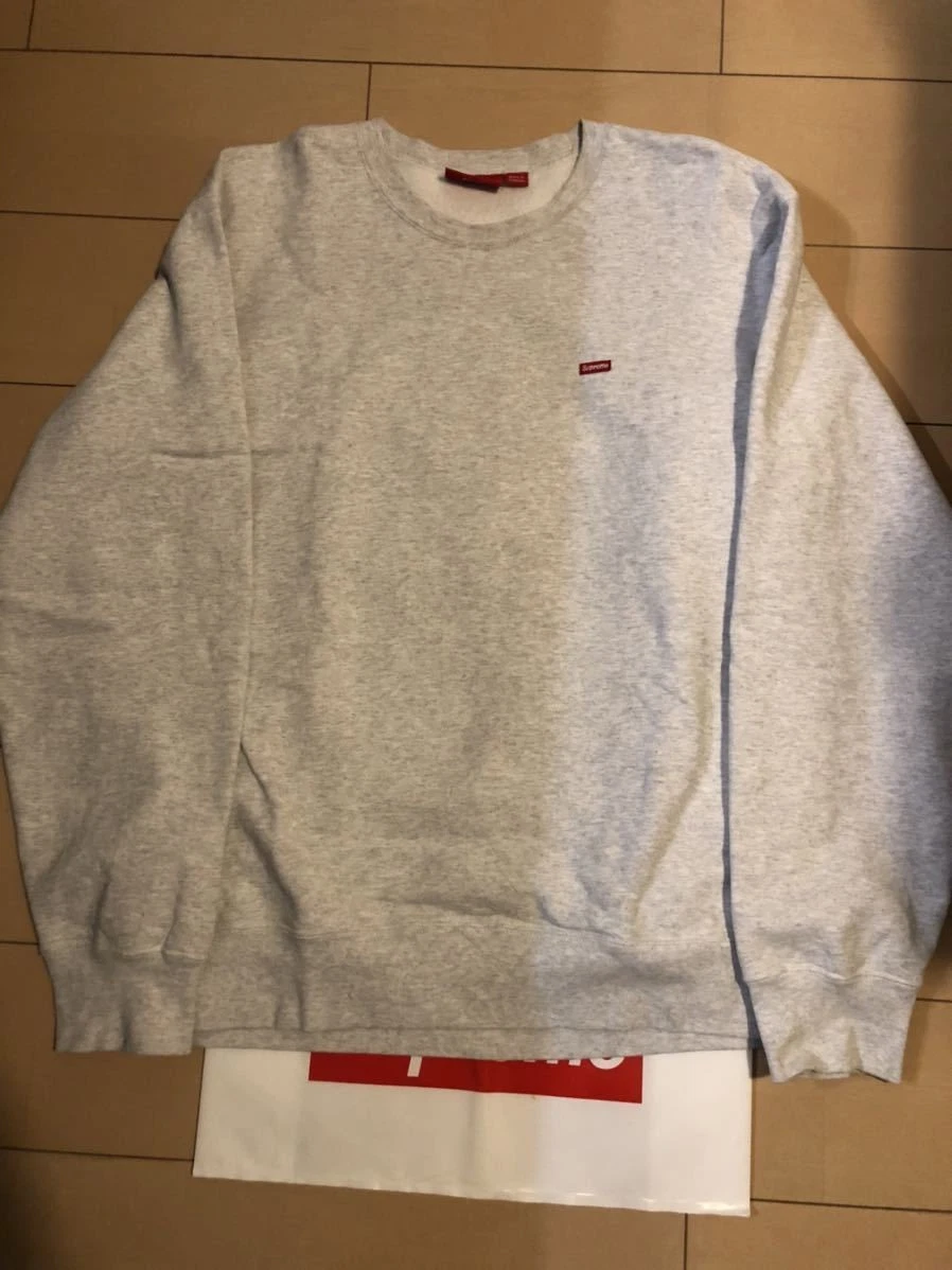 Supreme Small Box Crewneck Ash Supreme Small Box Logo Trainer Hoodie Crewneck