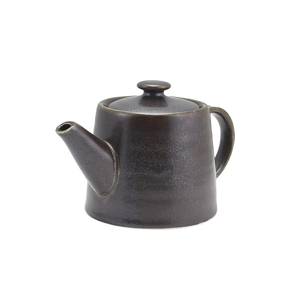 Terra Porcelain Black Teapot For Hotels Restaurants 50cl/ 17.6oz Pack of 6