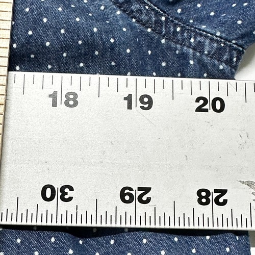 Tommy Hilfiger Shirt Women Size L Blue White Polka Dots Button Front 3/4 Sleeves - Bild 8 von 8