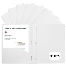 12-Pack Plastic Folders with Pockets and Prongs2-Pocket Folders with 3 Fasten...