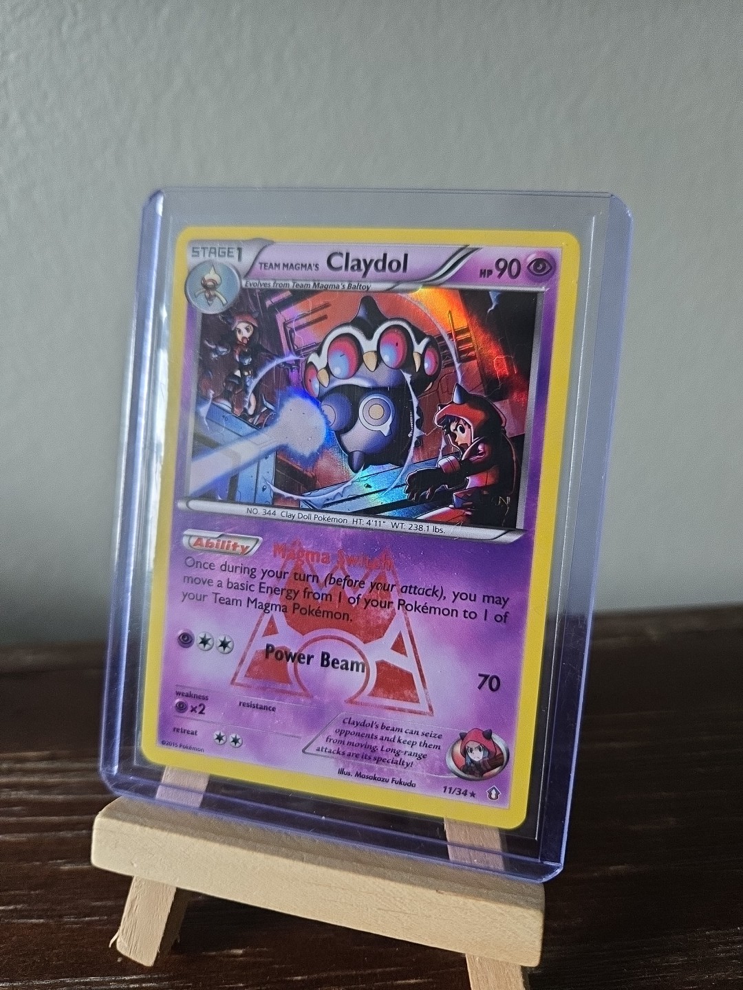 Team Magma's Claydol 11/34 Double Crisis Holo