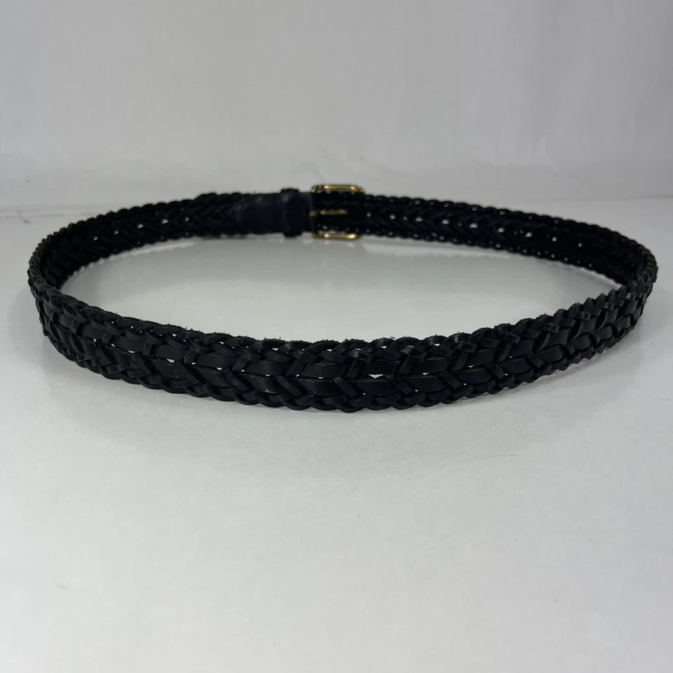 Cinturón Trenzado Negro - Cuero Genuino - Mujer Talla 40/100 Foto 4 de 4