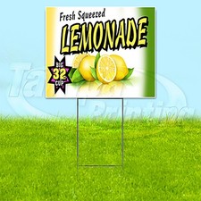 FRESH LEMONADE 18x24 Yard Sign Drinks Plastic Corrugated WITH STAKE USA YS00191