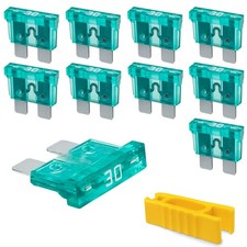 KFZ Sicherung 30A | 12V/24V/32V | Flachsicherungen 19mm Standard Autosicherungen