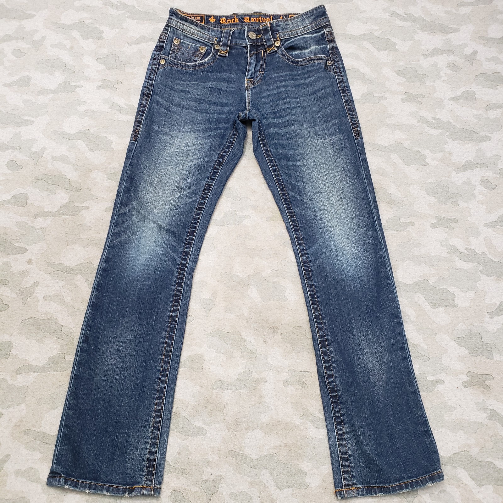 Rock Revival Jeans Mens 29 Blue Pockets Tommy Straight Denim Medium Wash