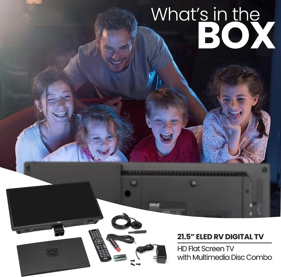 Pyle 18.5’’ ELED RV Digital TV - HD Flat Screen TV with Multimedia Disc Comb new - Image 2 of 4