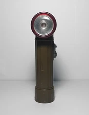 Vintage Green & Red Bright Star Military Flashlight with Angle Head Made In USA