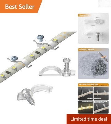 100 Pack LED Strip Light Mounting Brackets Fixing Clips Waterproof for 10mm W...