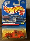 1999 Hot Wheels 40's Ford Truck Red Pizza on Wheels #1029 1:64 Yellow Plastic