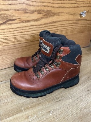 Vintage Raichle Hiking Mountaineering Leather Lace Up Ankle Boot Women's Sz 7.5