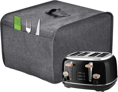 Toaster Cover with 2 Pockets,Can Hold Jam Spreader Knife & Toaster Tongs, Toaste