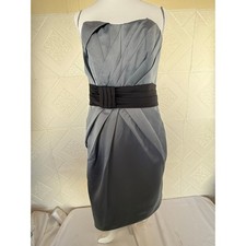 Allure Bridals Bridesmaids Dress Size 12 Style 1308 Satin Ruching strapless gray