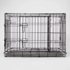 Wire Collapsible Dog Crate - L - Black - Boots & Barkley